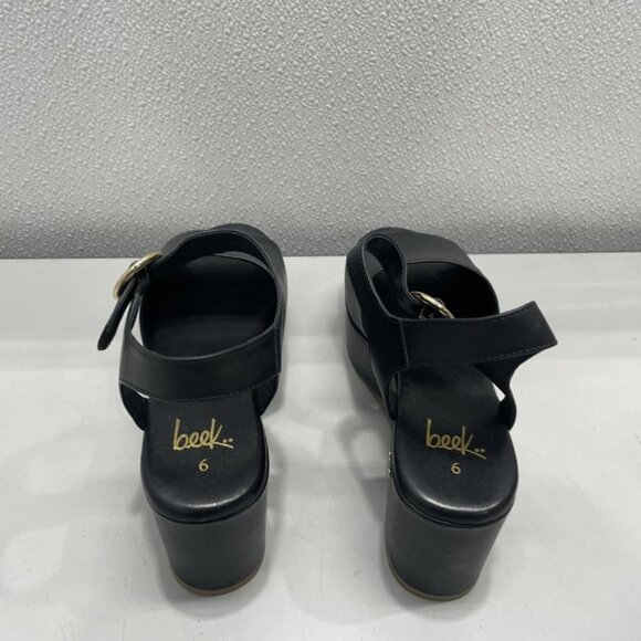 NEW BEEK Women’s Inca Platform Heeled Sandals Black Size 6 – New Without Box - Picture 5 of 9